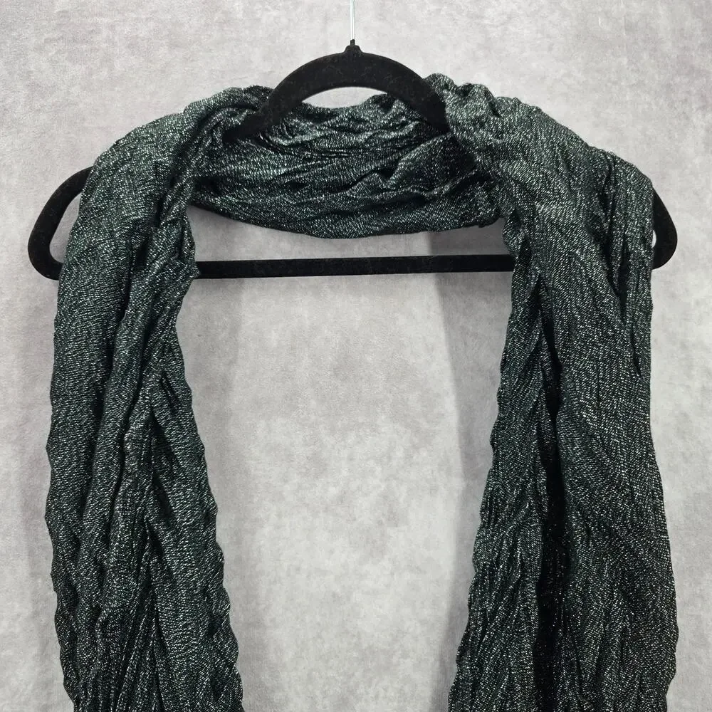 Black Silver Chevron Wide Infinity‎ Wrap Hijab Dupatta Shawl Scarves Scarf